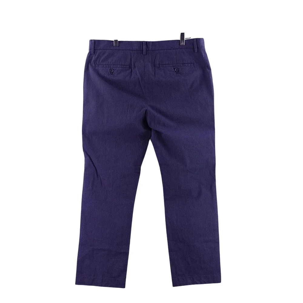 Banana Republic Mens 36x30 Slim Fit Chinos Blue Micro Pinstripe Cotton Pants